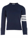 Diagonal Classic Cashmere Knit Top Navy - THOM BROWNE - BALAAN 2