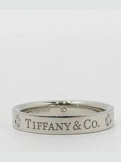 Tiffany PT950 Platinum Co 3MM 3 Point Diamond Ring No 7 - TIFFANY & CO. - BALAAN 2