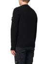 Logo Patch Lambswool Crewneck Knit Top Black - STONE ISLAND - BALAAN 4