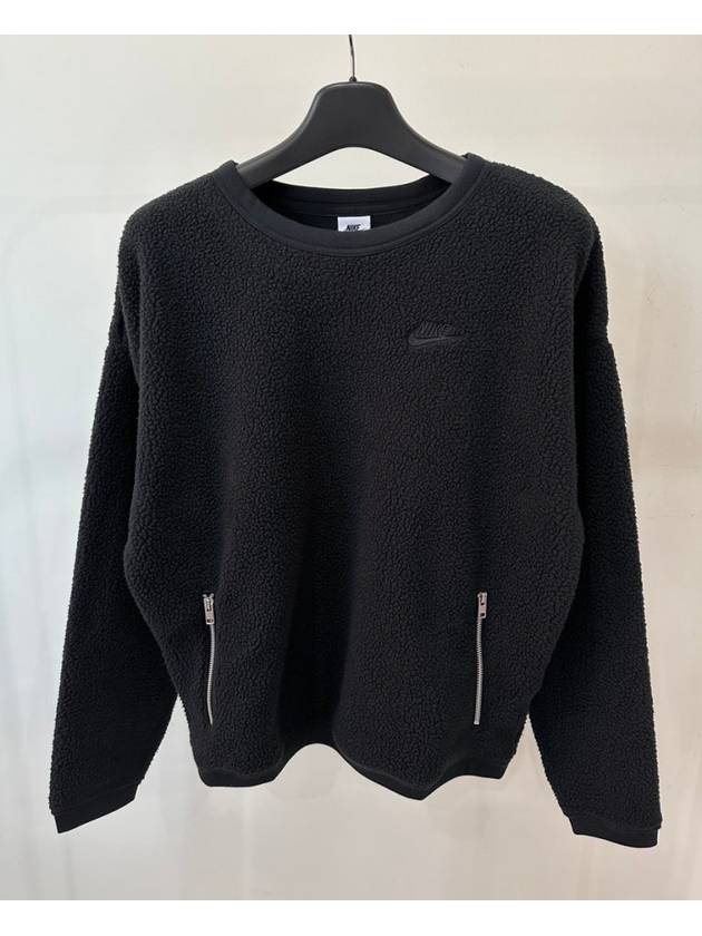 Club Fleece Winterized Crew Neck Sweatshirt Black - NIKE - BALAAN 2