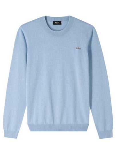 Logo Crew Knit Top Light Blue - A.P.C. - BALAAN 2