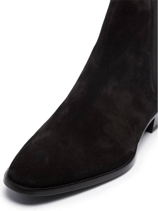 Suede Classic Wyatt Chelsea Boots Black - SAINT LAURENT - BALAAN 8