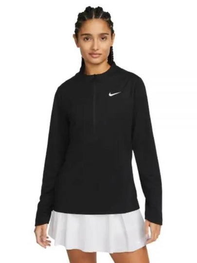 Women's Dri Fit UV Advantage Half Zip Long-Sleeve T-Shirt Black - NIKE - BALAAN 2