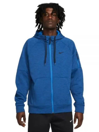 Full Zip-Up Fitness Hooded Jacket Blue - NIKE - BALAAN 2