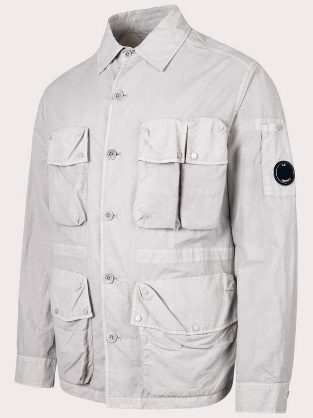 Flat Nylon Utility Over Long Sleeve Shirt Grey - CP COMPANY - BALAAN 3