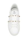 Rockstud Untitled Calfskin Low Top Sneakers White - VALENTINO - BALAAN 5