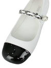 Patent Leather Ballerina Black White - MIU MIU - BALAAN 8