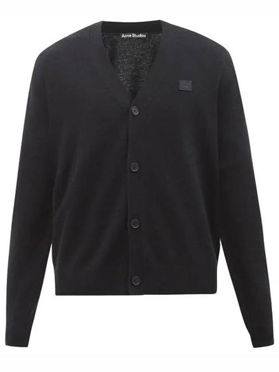 Keve Face Wool V-neck Cardigan Black - ACNE STUDIOS - BALAAN 2