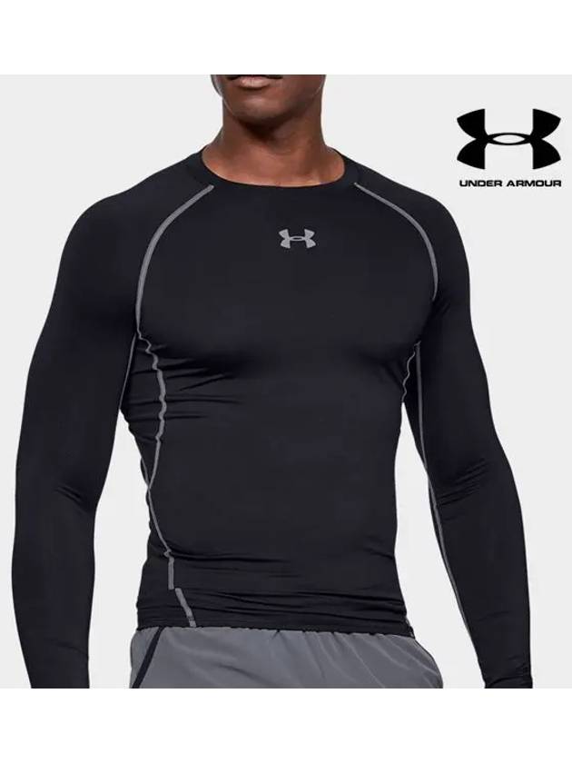 Men s UA Heat Gear Armor Compression Long Sleeve T Shirt Black - UNDER ARMOUR - BALAAN 2