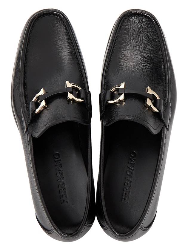 Gancini Ornament Moccasin Loafers Black - SALVATORE FERRAGAMO - BALAAN 3