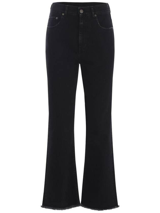 Women's Back Logo Patch High Waist Straight Jeans Black - GOLDEN GOOSE - BALAAN 2