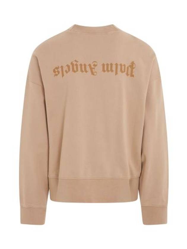 Reverse Logo Crew Neck Sweatshirt Beige - PALM ANGELS - BALAAN 3