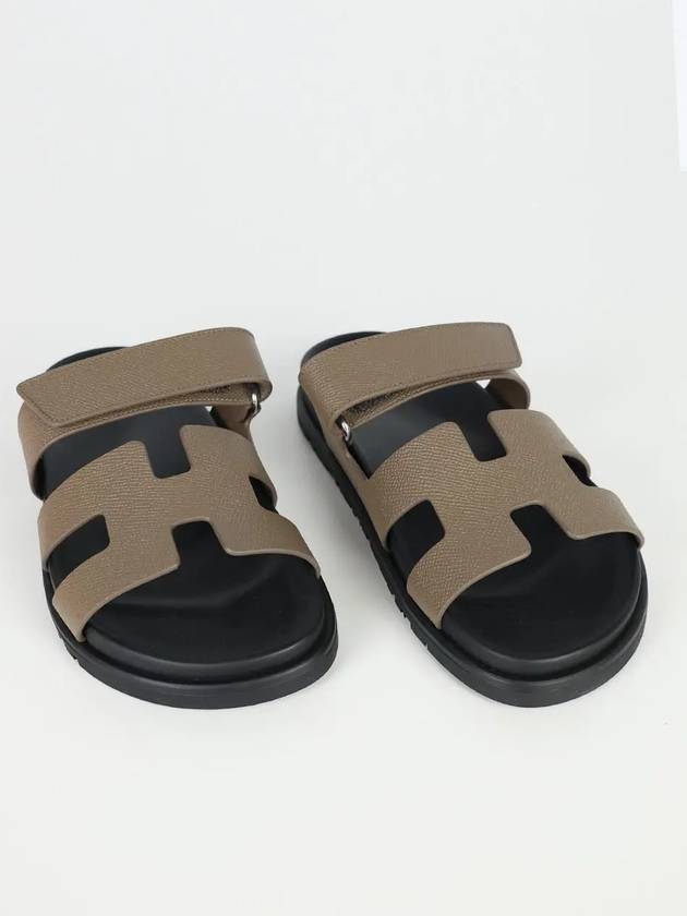 Chypre Sandals Absong Calfskin Etoupe - HERMES - BALAAN 6