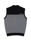 Men s pinstripe jacquard full open knit vest 2114GXVW BLACK - BLACK&WHITE - BALAAN 2