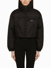 Triangle Logo Re-Nylon Gabardine Down Padding Black - PRADA - BALAAN 2