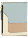 Color Block Leather Half Wallet Blue - MARNI - BALAAN 3