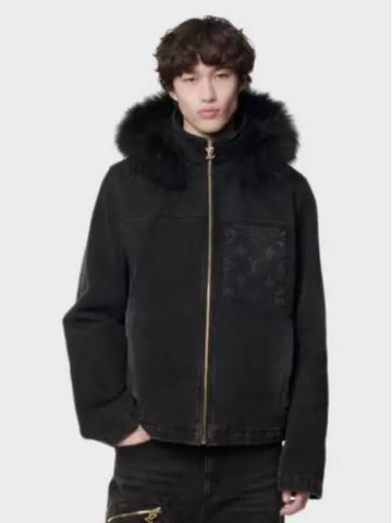 Denim blouson fur hood 1AF768 - LOUIS VUITTON - BALAAN 1