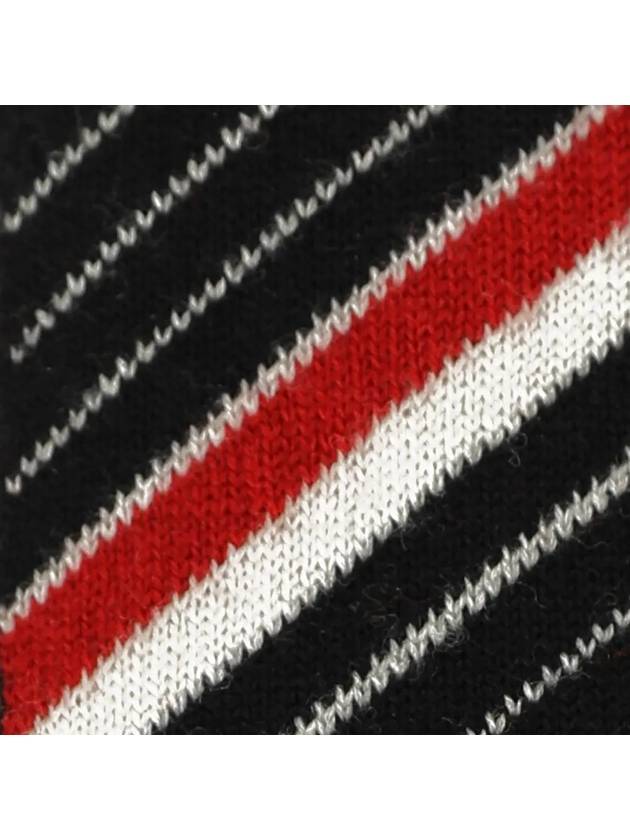 striped jacquard knit tie navy - THOM BROWNE - BALAAN.