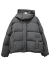 Oversized Nylon Puffer Down Jacket Grey - AMI - BALAAN 3