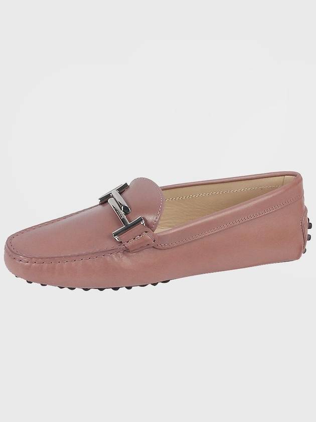 Gomino Double T Leather Driving Shoes Pink - TOD'S - BALAAN.