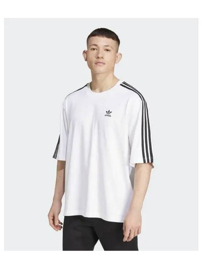 Oversized 3 Stripe Short Sleeve T-Shirt White - ADIDAS - BALAAN 2