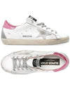 Women's Suede Superstar Glitter Pink Tab Leather Low Top Sneakers White - GOLDEN GOOSE - BALAAN 2