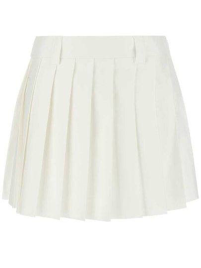 Mini Cotton Pleated Skirt White - MIU MIU - BALAAN 2