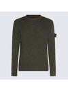 Crewneck Full Rib Wool Knit Top Khaki - STONE ISLAND - BALAAN 2