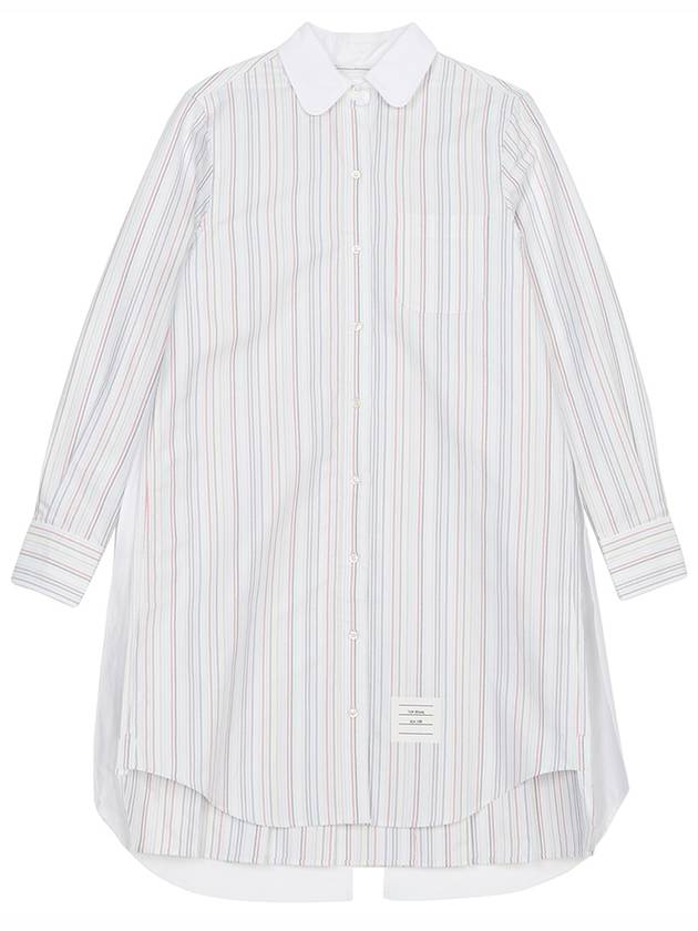 Pleated Back Striped Oxford Short Dress - THOM BROWNE - BALAAN 2