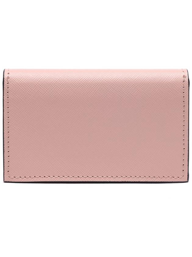 Logo Color Block Saffiano Card Wallet Pink - MARNI - BALAAN 5