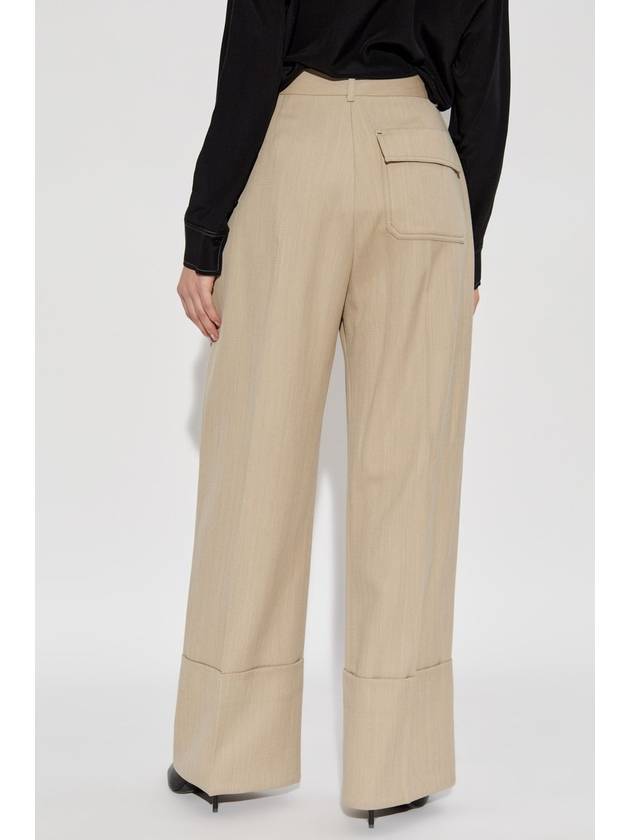 Victoria Beckham Wide-leg Trousers, Women's, Beige - VICTORIA BECKHAM - BALAAN 4