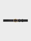 Medium Twin Triomphe Vintage Calfskin Belt Black - CELINE - BALAAN 2