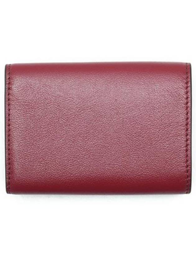 Men's Compact Tri-Fold Leather Half Wallet Wine Dune - MARNI - BALAAN 3