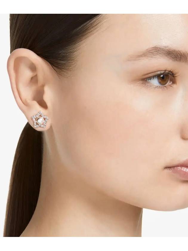 Stella Pearl Star Stud Earrings Rose Gold - SWAROVSKI - BALAAN 3