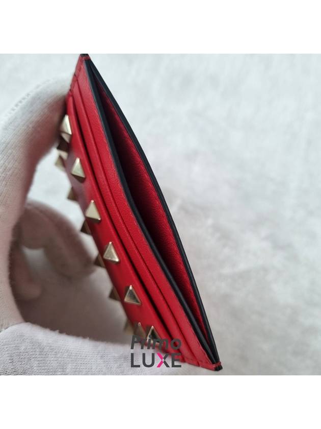 Rockstud Card Wallet Red - VALENTINO - BALAAN 6