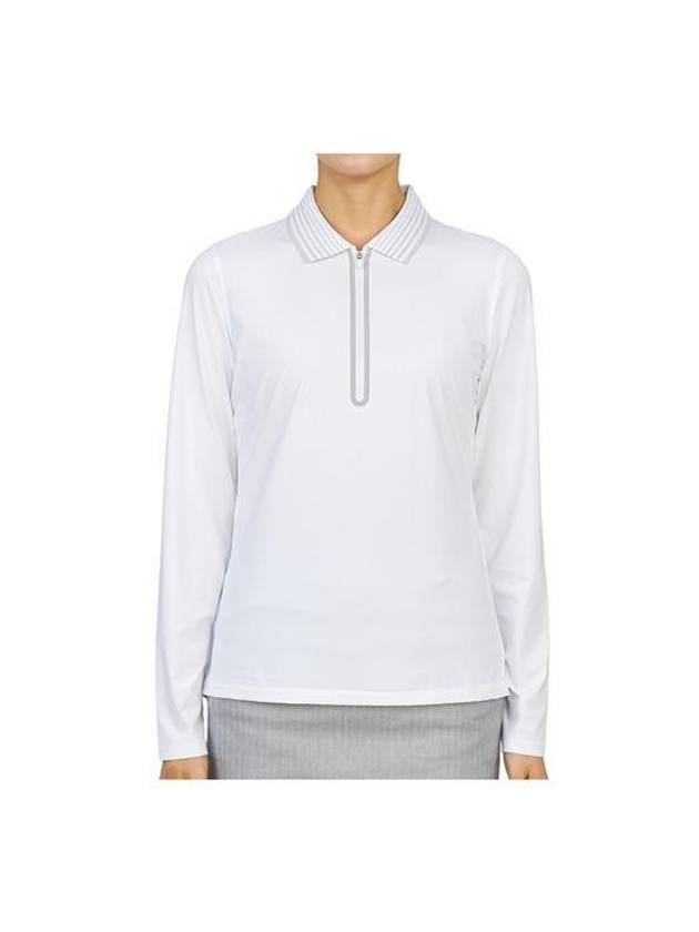 Women's Featherweight Zip Long Sleeve Polo Shirt White - G/FORE - BALAAN 2