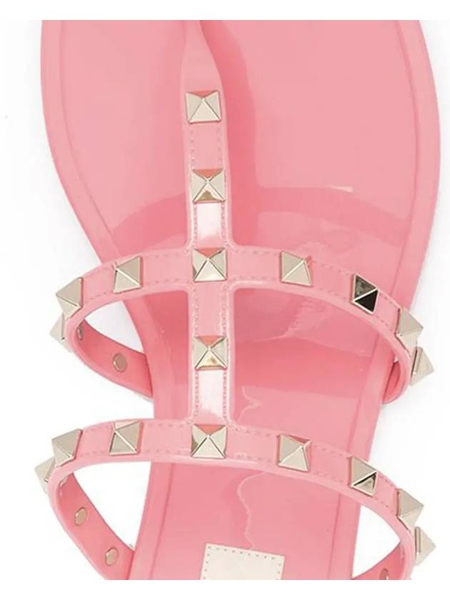 Rockstud PVC Flip Flops Pink - VALENTINO - BALAAN 5