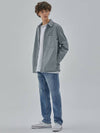 Denim Garment Pocket Long Sleeve Shirt Blue Grey - CORK - BALAAN 3