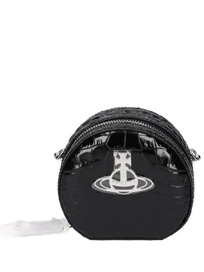 Crocodile Mini Round Leather Cross Bag Black - VIVIENNE WESTWOOD - BALAAN 2