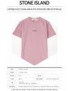 Men's Chest Logo Back Print Short Sleeve T-Shirt Pink - STONE ISLAND - BALAAN 3