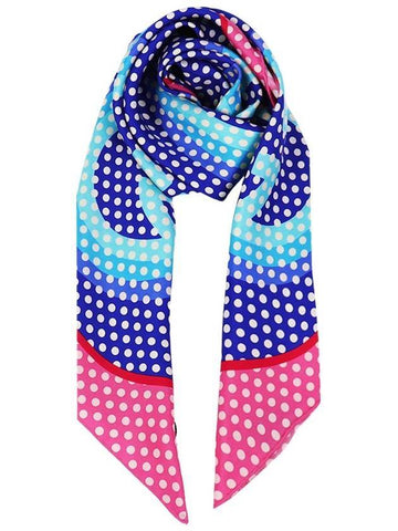 Interlocking G Polka Dot Print Silk Muffler Blue - GUCCI - BALAAN 1