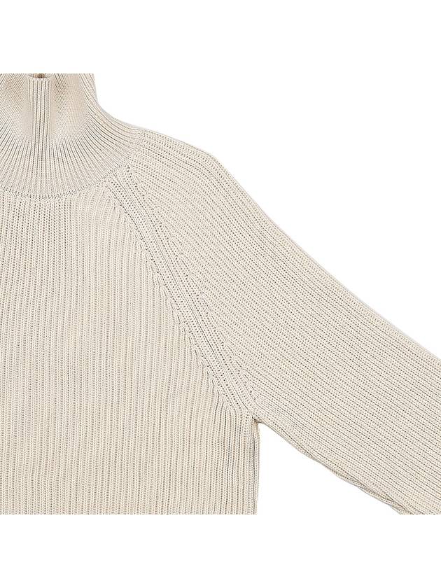 Logo Rib Turtleneck Ivory - AMI - BALAAN 5