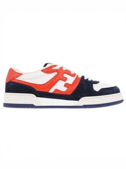 Match Suede Low Top Sneakers Blue Orange - FENDI - BALAAN 2