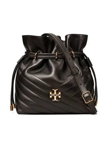 Kira Chevron Bucket Bag Black - TORY BURCH - BALAAN 1