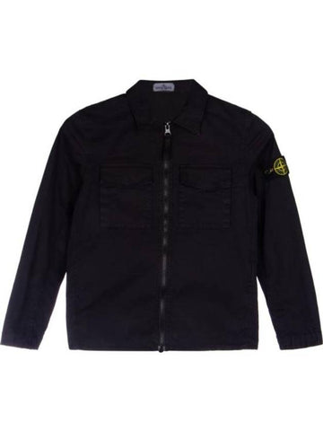 Kids Wappen Patch Zip-Up Jacket Black - STONE ISLAND - BALAAN 1