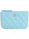 Classic mini pouch light blue silver lambskin 72475 - CHANEL - BALAAN 1