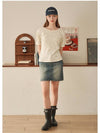 Jelly bean flower slim fit short sleeve t shirt cream - MICANE - BALAAN 4