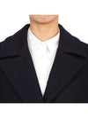 Women's Cocoon Gold Button Patch Single Coat Navy - GOLDEN GOOSE - BALAAN.