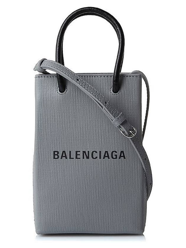 Logo Phone Holder Cross Bag Grey - BALENCIAGA - BALAAN 2