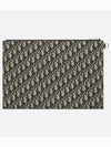 Oblique Jacquard A4 Pouch Clutch Bag Beige Black - DIOR - BALAAN 2